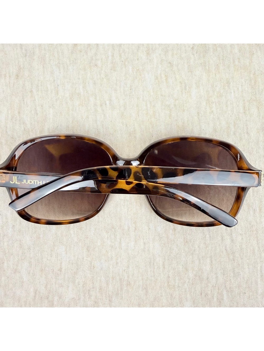 JL by Judith Leiber Heather Tortoise Crystal Oversized Sunglasses Women